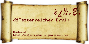 Öszterreicher Ervin névjegykártya